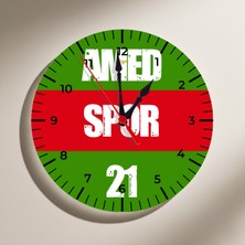 Zerya Amedspor Yeşil Kırmızı Tasarımlı Duvar Saati - Amed Spor Saat
