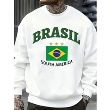 Brezilya Güney Amerika Baskılar Erkek Kazak Trendy Polar Kazak Sonbahar O-Yaka Giysiler Sıcak