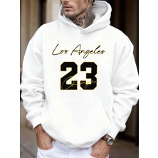 Los Angeles Chicago Numara 23 Baskı Polar Sonbahar Kapşonlu Erkek Günlük Cepli Spor Giysileri