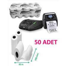 Zebra Rulo 100X40M. 50 Adet Termal Rulo Tsc Alpha-4l Mobil Barkod Yazıcı Rulosu