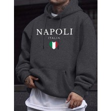 Napoli Italya Harf ve Bayrak Baskılı 12 Renkli Üst Erkek Sonbahar Günlük Kazak Sokak Sıcak Tu