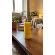 Raw Home Yin–yang Kabartma Motifli, Mandalina Kokulu El Yapımı Dekoratif Silindir Mum (Turuncu)