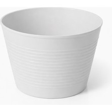 Badem10 (1 Adet) Krem Renk Kırılmaz Esnek Plastik Balkon Saksısı 12 cm Orkide Bitki Genel Kullanım Saksı