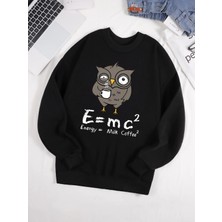 Baykuş Içme Kahve ve Geç Kalma Desen Erkek Kazak Sonbahar 0-Boyun Kazak Hip Hop Giysileri Uni