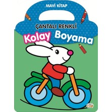 0-6 Yaş Yayınları Çantalı Renkli Kolay Boyama- Mavi Kitap