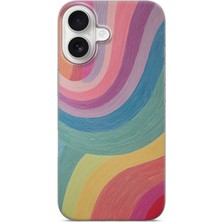 Lelia iPhone 16 Plus Uyumlu Baskılı Şeffaf Telefon Kılıfı | Koleksiyon: Colorwave Flux