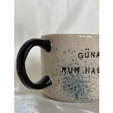 Arken Seramik El Yapımı Yazılı Seramik Fincan