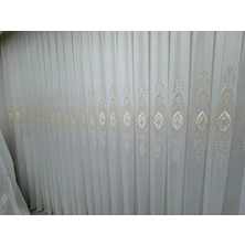 Nivemes Home Nivemeshome Elisya 3812 Gold Işıltı 1/2,5 Pileli  Bambu Tül Perde