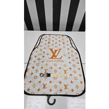 Şimika Luis Sarı Desen Kaymaz Taban Dekoratif Oto Halı Paspas Üniversal Yıkanabilir Her Araca Uyumlu(Kancalı Kumaş Anahtarlık Hediyeli)