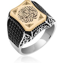 Fumeyabi Gümüş Kelime-I Tevhid Yazılı Erkek Yüzük