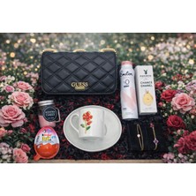 OEM 14 Şubat Sevgililer Gününe Özel Çanta ve Gül Desenli Kahve Fincanı Detaylı Konsept Hediye Kutusu