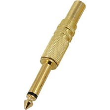 Gitar Jack Mono Sarı Gold Metal Jack ZE-1042