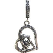 Nur Silver My Mother My Friend Kalp Charm NUR-CH00023