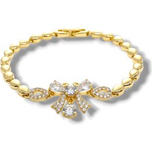 Lunel Accessory Altın Kaplama Zirkon Taşlı Fiyonk Detaylı Bileklik – Zarif ve Şık Tasarım