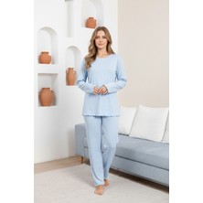 Modavera Interlok Kumaşlı Rahat Pamuklu Kadın Pijama Takımı
