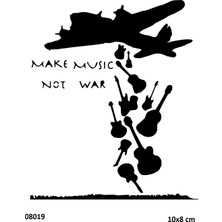 Airbrush Tattoo Savaş ve Müzik Yapışkanlı Stencil Süsleme ve Boyama Kalıbı Stencil Kalıp