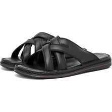 Cozi Company %100 Hakiki Deri Ortopedik Yumuşak Taban Günlük Erkek Terlik