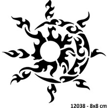 Airbrush Tattoo Güneş Patlaması Yapışkanlı Stencil Süsleme ve Boyama Kalıbı