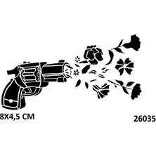 Airbrush Tattoo Gül Atan Tabanca Silah Geçici Dövme Şablonları