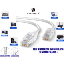MAROOBLE Cat6 Ethernet Kablo Network Kablosu 1000 Mbps ( 1.5-3-5-15-20 Metre)