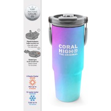 Coral High Çok Renkli Desenli Pipetli ve Direkt Içim Çelik Termos 900 ml 38737
