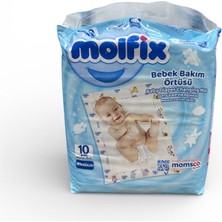 Molfix Bebek Bakım Örtüsü 10 Adet 60X60 cm – Tek Kullanımlık Alt Açma Örtüsü, Bebek Alt Değiştirme Pedi
