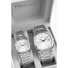 Ferrucci Çift Sevgili Saati Çelik Kordon 3 Atm Suya Dayanıklı Kol Saati VS.BLKT.0832