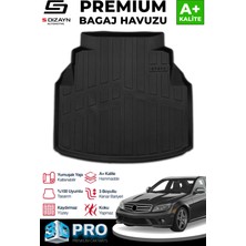 Universal S-Dizayn Mercedes C180 W204 3D Pro Plastik Setli Bagaj Havuzu 2007-2014 A+ Kalite
