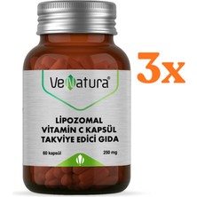  venatura lipozomal vitamin c 60 kapsül - 3 adet (toplam 180 kapsül) - dezenfektan hediyeli (%72 alkol)