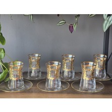 Konyax Venezia Gerçek Altın Işlemeli El Işçiliği Çay Seti 6 Kişilik