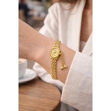 Boris Accessory Kadın Altın Renk Minimal Yuvarlak Kasa Yıldız Charm Kol Saati