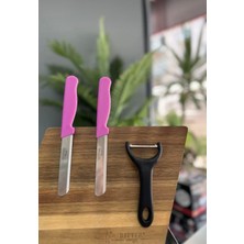 Solingen Soyacak ve 2'li Mikro Tirtıklı Doğrama Bıçağı(pembe/siyah)