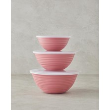Hype Store English Home Deanna Plastik 3 Parça Saklama Kabı 1-2-3 Lt Pembe