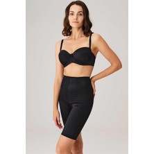 İlkyaz Fashion Ieg™ Toparlayıcı Bel ve Bacak Inceltici Dikişli Uzun Paçalı Orta Bel Sıkı Şort Korse