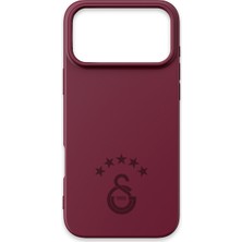 iPhone 17 Pro Uyumlu Galatasaray 5 Yıldız Bordo Silikon Lisanslı Telefon Kılıfı