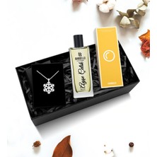 As Gift Kişiye Özel Bargello Kadın Parfüm & Kar Tanesi Kolye Hediye Seti