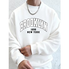 Brooklyn 1898 New York Prints Erkek Kapüşonlu Üst Sonbahar Bisiklet Yaka Tişörtü Temel Polar