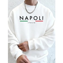 Napoli Italya Mektup Desenli Moda Kapüşonlu Üst Erkekler Sonbahar Polar Kapşonlu Kazak Rahat