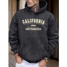 California San Francisco Est 1997 Baskılı Yumuşak Bol Kapüşonlu Üstler Polar Sonbahar Spor Gi