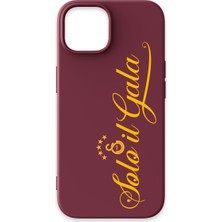 iPhone 14 Uyumlu Galatasaray Solo Il Gala Bordo Silikon Lisanslı Telefon Kılıfı