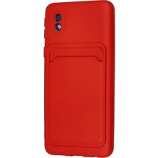 Olinea Newface Galaxy A01 Core Kılıf Kelvin Kartvizitli Silikon - Kırmızı