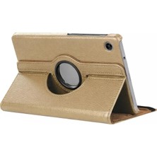 Olinea Newface Galaxy Tab A11 360 Tablet Deri Kılıf - Gold
