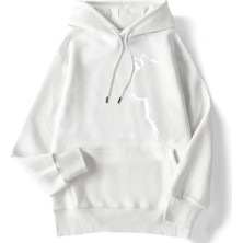 Rahat Kadın Kazak Basit Vuruş Kedi Baskılı Kapüşonlu Svetşört Damla Kollu Gevşek Streç Sıcak