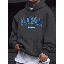 Florida Est 1845 Mektup Yaratıcı Baskı Erkek Polar Giyim Sonbahar Günlük Eşofman Temel Spor K