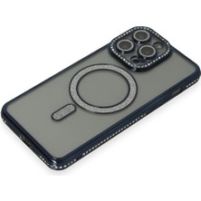 Olinea Newface Iphone 15 Kılıf Joke Simli Magneticsafe Kılıf - Lacivert