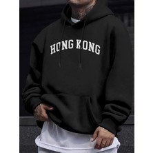 Hong Kong Letter Yaratıcı Baskılı Unisex Kazaklar Polar Sonbahar Kazak Günlük Sokak Spor Giyi