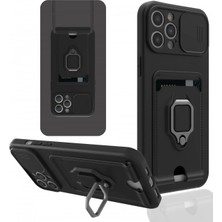 Epilons Newface Iphone 12 Kılıf Zuma Kartvizitli Yüzüklü Silikon - Siyah