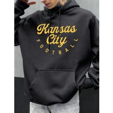 Kansas City Futbol Baskılı Sonbahar Erkekler Hoodie Rahat Çok Renkli Hoody Cep Gevşek Kapüşon
