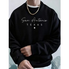 San Antonio Texas Yaratıcı Harf Baskılı Erkek Temel Giyim Günlük Üstler Moda Spor Kapüşonlu S