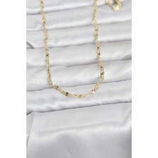 Mç Plus Erb cm 14K Gold Renk Lazerli Gemici Zincir Model 60 cm Kadın Kolye